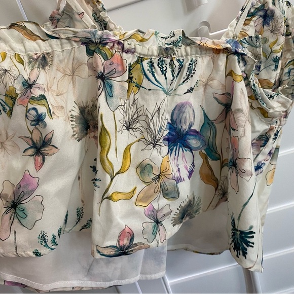 Steve Madden Floral Cropped Camisole in Cream and Multicolor size Large, Lined - Picture 6 of 7